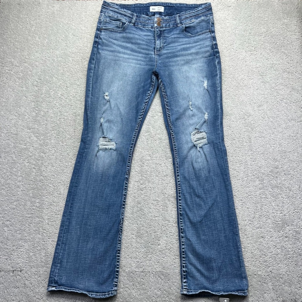BKE Payton Jeans Size 36x35.5 Blue Denim Universal Mid Rise Bootcut Distressed